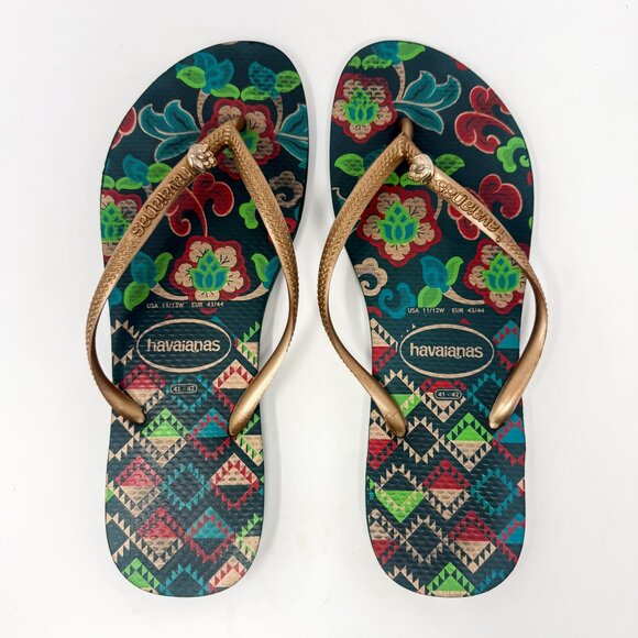 Havaianas Slim Tropical Flip Flops Women's US Size 11/12W EUR Size 43/4 - Picture 1 of 9